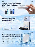 Batterie externe magnétique sans fil HYTO OEM 5000mAh 10000mAh, charge rapide 15W, chargeur intégré Type-C 22.5W avec support