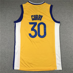 Jersey Basket Pria Bordir Jahitan Putih Kuning Model Terbaru 2025 dan Laris Manis # 30 Jersey Stephen Curry Warriors - Product Image 4