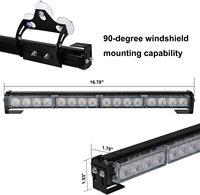 Barre lumineuse de signalisation LED blanche 2x16,8 pouces, nouvelle barre lumineuse de sécurité intérieure, 32 LED, 26 modes de clignotement, barre lumineuse LED d'urgence