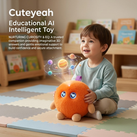 Juguete de Peluche Interactivo Inteligente con IA ChatGPT, Color Naranja Vibrante, para Contar Historias para Dormir, con Más de 60 Idiomas, Peluche Personalizable con USB-C, Cuteyeah