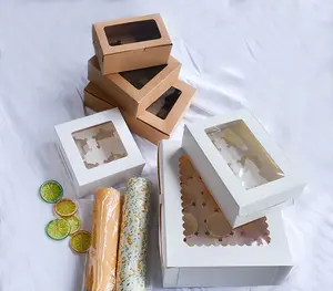 Vendita diretta in fabbrica scatola da dessert con finestra trasparente da 2, 4, 6, confezione da 12 cupcake