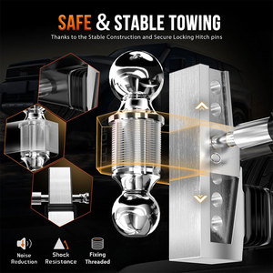 Rise Factory - <span class=keywords><strong>Enganche</strong></span> de Remolque de Aleación de Aluminio al por Mayor con <span class=keywords><strong>Bola</strong></span> Doble Ajustable, Compatible con Receptor de 2 Pulgadas - Product Image 1