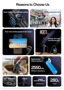 Yesido Palo Selfie Telescópico Extensible de Aleación de Aluminio de 170 cm, Trípode con <span class=keywords><strong>Estabilizador</strong></span> de Gimbal de 3 Ejes SF32 - Product Image 3