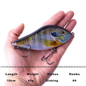 Kingdom — leurre méné rigide coulant en plastique, appât artificiel idéal pour la pêche au brochet, crankbait, 10CM, 45G, 1 unité - Product Image 2