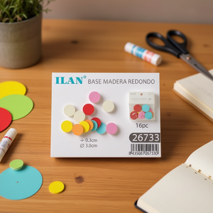 Basi Rotonde in Legno Ilan, Diametro 3.0cm, Spessore 0.3cm, 16 Pezzi, Materiali per Artigianato - Product Image 3