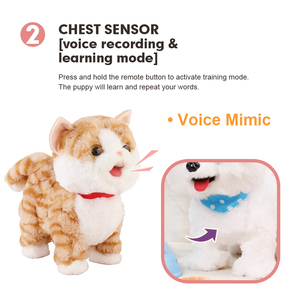 Animaux en peluche électriques interactifs pour enfants, chien <span class=keywords><strong>qui</strong></span> marche et <span class=keywords><strong>parle</strong></span>, super doux, cadeaux éducatifs de Pâques, rechargeable par USB, lavable - Product Image 3