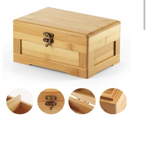 Boîte de rangement pour cigares en bois avec compartiments, rangement à double couche pour cigares et accessoires, rangement de bureau rectangulaire - Product Image 5