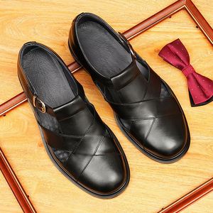 2025 Top Luxury Designer Men's Business Casual Square <b>Toe</b> Breathable Leather Shoes Classic Lace up Formal Braided - Product Image 3