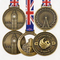 Médaille souvenir personnalisée de la ville de Londres, écologique, imprimée en UV, métal 3D, Big Ben et London Eye, médaille commémorative, gravure au laser