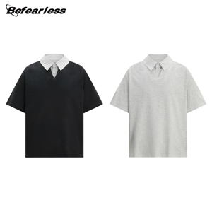 Camiseta de Diseño Casual de Alta Calidad con Sorona, Venta al por Mayor, Cuello de Camisa con Parches Personalizados, Tops de Verano Cleanfit en Stock - Product Image 1