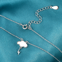 Collier pour femme en argent sterling 925, pendentif créatif nuage et éclair en nacre, bijoux fins, vente chaude