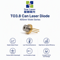 Diode laser violette monomode NICHIA 405 nm 50 mW de qualité industrielle, boîtier TO3.8, pour tests biomédicaux et particules fines
