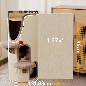 Lit et jouet pour chat en bois écologique avec griffoir - Design moderne de luxe pour l'extérieur - Product Image 3
