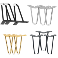 Pieds de meubles en acier allié, style Mid-Century Modern, type Hairpin, robustes, capacité de 500 livres, pour chambre, salle à manger, salon, projets de bricolage