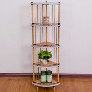 Estantería giratoria para niños de madera de bambú en sala de estar jardín de infantes - Product Image 2