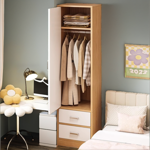 Armario moderno de una puerta corredera para dormitorio, unidad pequeña para el hogar, armario de almacenamiento de suelo para huecos, ideal para habitaciones de alquiler. - Product Image 2