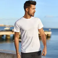Men's Slim Fit T Shirt, 95% Cotton, 5% Spandex Elastane Tee
