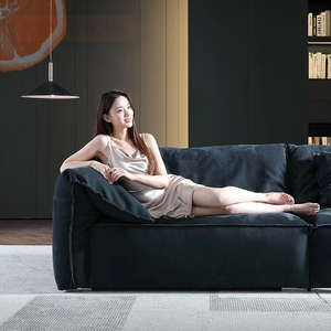 أريكة بتصميم أذن فيل إيطالية Mouton أريكة جلد وردية لغرفة المعيشة - Product Image 5