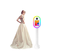 Station photo portable avec boîtier de transport en aluminium, station selfie pour appareil photo et iPad, anneau lumineux supérieur, logo personnalisé gratuit, vente en gros, Wi-Fi inclus