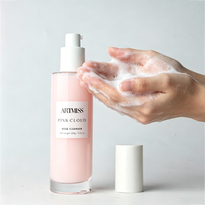 Limpiador facial espumoso de rosas con extracto de plantas, limpiador facial suave, leche limpiadora delicada para la limpieza facial diaria - Product Image 1