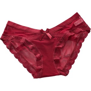 Culottes pour femmes en dentelle noire et résille, taille basse, sexy, avec nœud, pour usage quotidien, taille M - Product Image 4