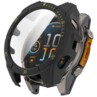 Protection d'écran en verre trempé 2 en 1 avec coque de protection pour montre connectée Garmin Fenix 8 AMOLED Solar 43 mm 47 mm 51 mm