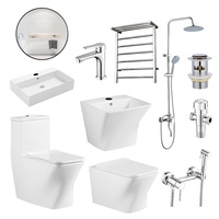 Nouveau design WC monobloc en céramique bleu et blanc à siphon, à poser au sol, pour salle de bain, vente en gros en Chine