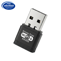 Nouvelle carte réseau sans fil USB AX300 Mbps sans pilote, adaptateur Wifi 6 USB 2,4 GHz pour PC