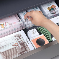 K497 Séparateurs de tiroirs en plastique transparent pour vêtements, cuisine, bureau, organiseurs de tiroirs extensibles
