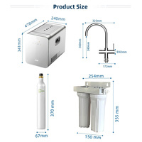 Robinet mélangeur 5 en 1 en acier inoxydable, machine à soda, machine à soda gazeuse commerciale sous l'évier, distributeur d'eau gazeuse