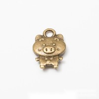 Amuleto del Zodiaco Chino, Colgante de Animal en Aleación de Zinc con Acabado Bronce Antiguo para el Año Nuevo Lunar, Adornos para Sobres Rojos