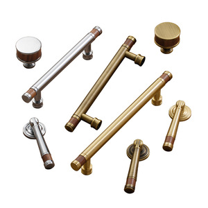 Lgcdis Chinese Style Wood Brass Furniture Handle Bar Wardrobe Drawer <b>Knob</b> Durable Design - Product Image 3