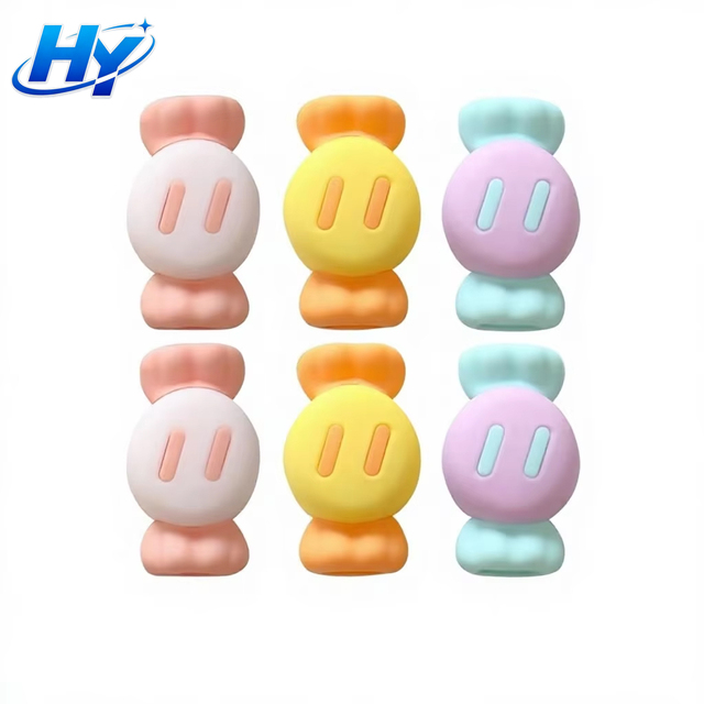 Wholesale Candy Silicone Cable Protector Anti Break Phone Charging Cable Saver Kawaii Candy Design USB Cable Bite Protector