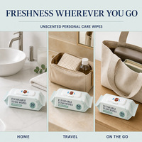 Lingettes lavables pour l'hygiène intime, non parfumées, avec couvercles refermables, pour le nettoyage personnel, développement de formules OEM ODM
