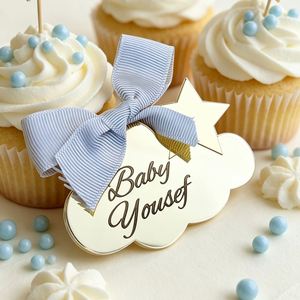 Étiquette personnalisée en forme de nuage, gravée au laser, en acrylique, pour décoration de baby shower, cadeaux personnalisés sur le thème des nuages, carte pour la fête des mères, Noël - Product Image 2