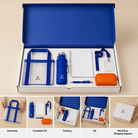 Maßgeschneidertes Campus-Willkommenspaket mit Stadion-Tragetasche, Flasche, Schlüsselband, Notizbuch, Stiftetui und Logo-Geschenk vom Lieferanten