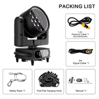 SHEHDS Projecteur de scène LED RVBW à pixels 19x15W étanche IP66, à tête mobile DMX512 RDM, avec contrôle par application et zoom, pour concerts en extérieur