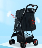 Pet Trolley Jogging Poussette Pet Poussettes pour Petits Chiens Moyens Chat Pli Voyage Pet Gear Poussette Voiture Chien