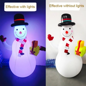 Adorno Navideño Inflable de PVC para Exteriores, Muñeco de Nieve con Luces LED, Bola Navideña, Juguetes de Navidad - Product Image 4