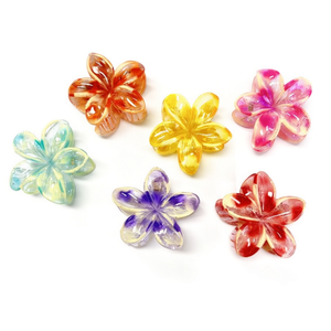 Fermaglio per capelli a forma di frangipani con stampa leopardata da 8 cm per donna, 2 pezzi per colore - Product Image 2