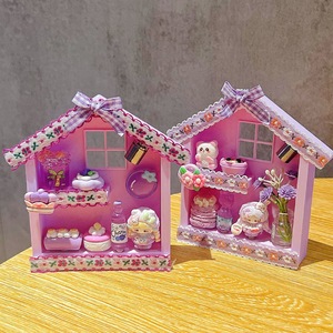 แม่เหล็กติดตู้เย็นบ้านจิ๋ว DIY ชุดหลายชิ้น ของตกแต่งแบบถอดได้ สำหรับเด็ก นักเรียน สไตล์ชิคเก๋ๆ ของเล่นงานฝีมือพลาสติก - Product Image 1
