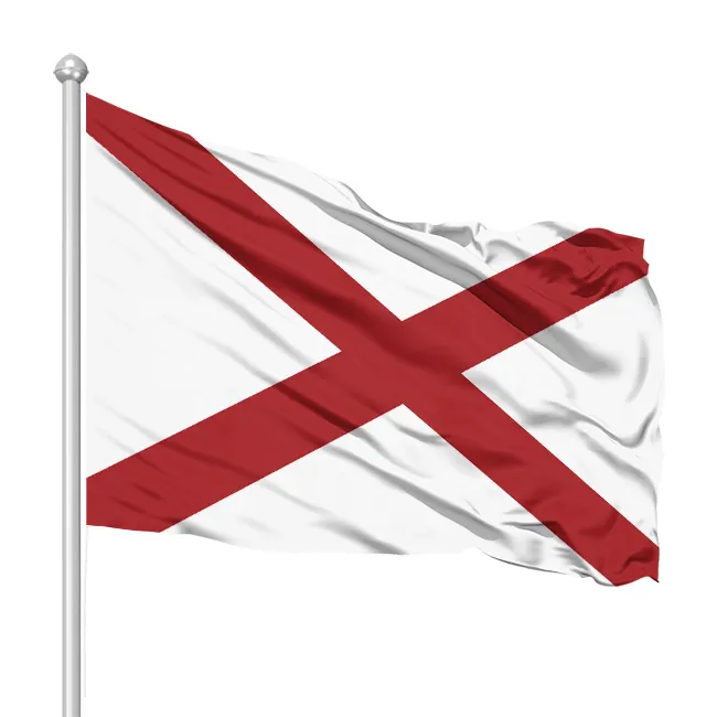 प्रोमोशनल उत्पाद 3x5ft 100% पॉलिएस्टर कस्टम अमेरिकी राज्य झंडे मोटी और टिकाऊ लहराते ध्वज अलबामा झंडा