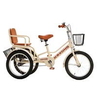 Tricycle pour enfants avec boîte de rangement arrière, double siège pour garçons et filles de 3 à 8 ans, vélo à pédales de grande taille en métal