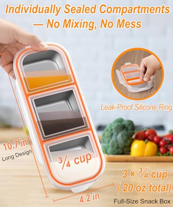 3 Compartment Snack Box Bento Lunch Box Leak Proof Metal <b>Food</b> Storage <b>Container</b> with Lid for Kids Wholesale Custom Available - Product Image 4