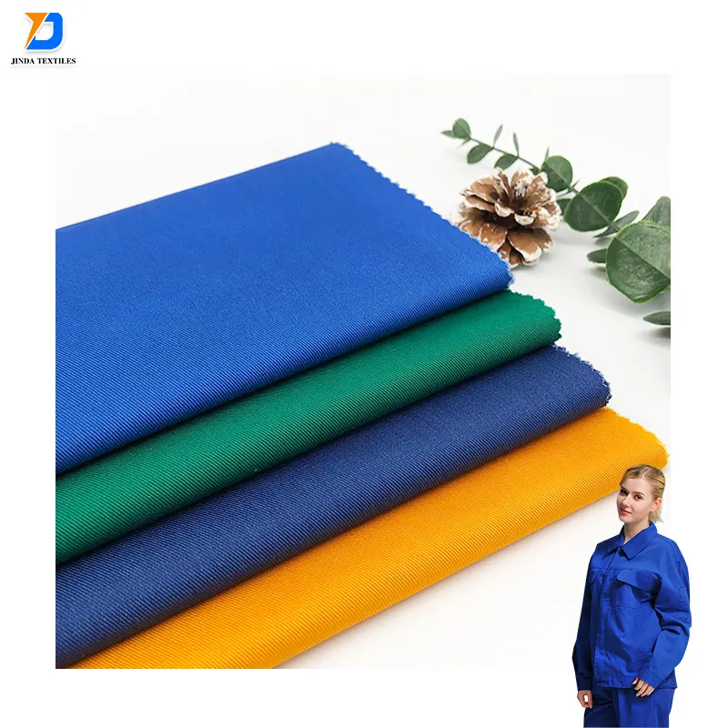 Jinda 35% Poliester 65% Katun Polos Dicelup Kain Tenun Voile untuk Keseluruhan Seragam Kerja Tahan Lama