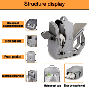 <span class=keywords><strong>2025</strong></span> tùy chỉnh thời trang máy tính xách tay Ba lô USB sạc cổng không thấm nước Oxford công suất lớn dây kéo cho sinh viên sử dụng hàng ngày - Product Image 2