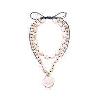 Colliers tendance à grandes fleurs faites à la main, chaîne de perles contrastées, perles rondes, grandes fleurs vintage, style côtier, corail rouge vif