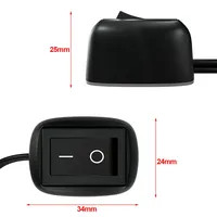 DIHAO Interrupteur universel pour voiture, type adhésif, avec câble 60cm/100cm, DC 12V, pour feux antibrouillard, feux de route, feux néon