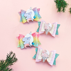 Pinza <span class=keywords><strong>para</strong></span> el pelo <span class=keywords><strong>de</strong></span> niña con diseño <span class=keywords><strong>de</strong></span> unicornio y helado, accesorio <span class=keywords><strong>para</strong></span> el pelo <span class=keywords><strong>de</strong></span> bebé, pinza <span class=keywords><strong>de</strong></span> pico <span class=keywords><strong>de</strong></span> pato <span class=keywords><strong>de</strong></span> cuero PU brillante <span class=keywords><strong>de</strong></span> cobertura completa - Product Image 5