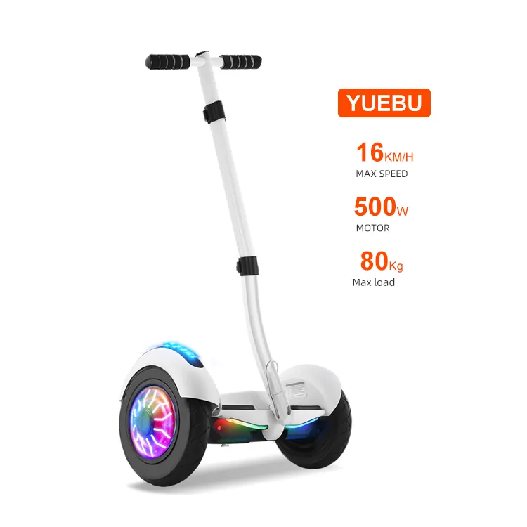 Top selling 36V 500W 2.4AH aluminium alloy LED light offroad hoverboard kids electric scooter with handle